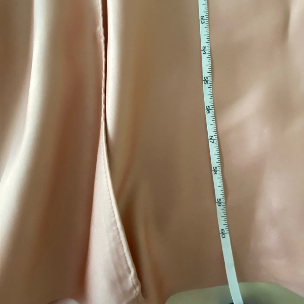 Flor et.al Satin V-neck A Line Gown - Picture 13 of 16
